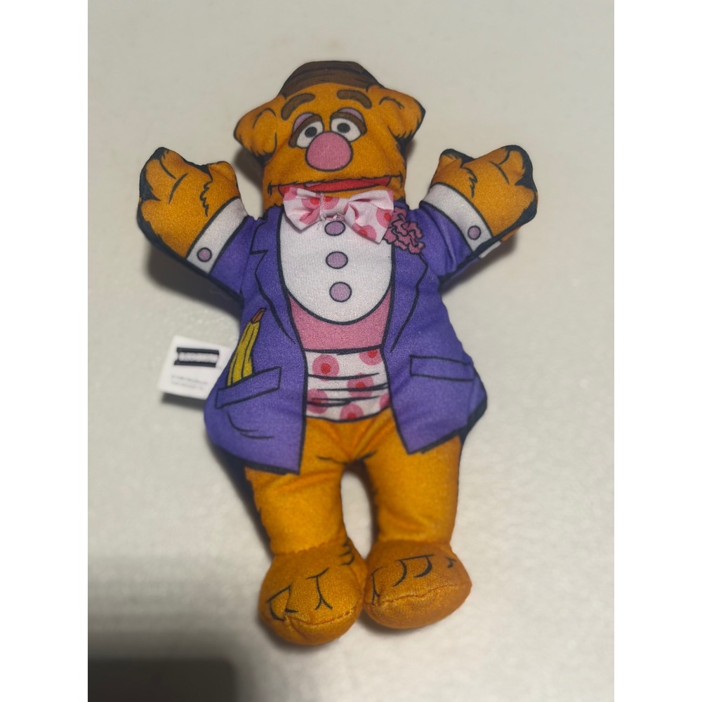 Vintage 1998 Blockbuster Muppets Fozzie Bear Plush‎ Toy Purple Tuxedo 8 Inch